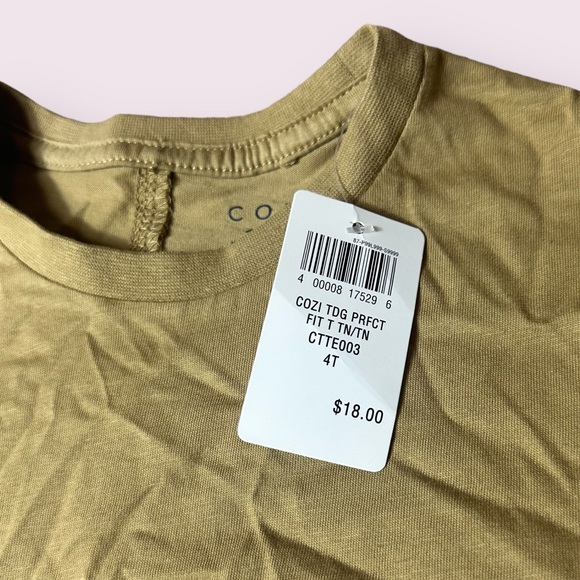 NWT Toddler Set Of Two Cozi Basic Crewneck Tee Shirts Black And Camel Size 4T - Picture 6 of 11